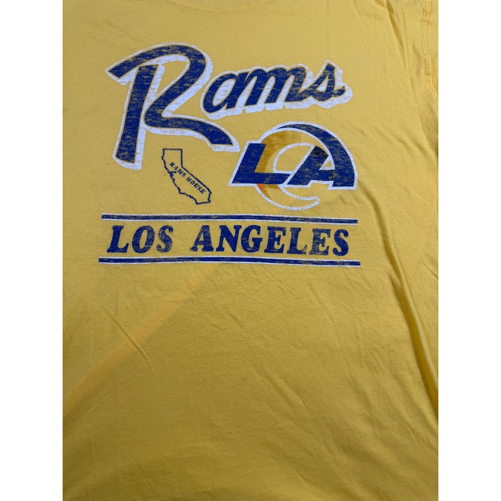 47 Brand Los Angeles Rams NFL T-Shirt Mens Large Yellow Short Sleeve Tee New